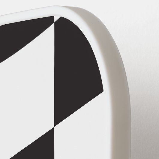 Gecontroleerd zwart-wit monogram pickleball paddle (Links Detail)