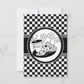 Gecontroleerd zwart-wit patroon met Pizza-partij Kaart (Voorkant)