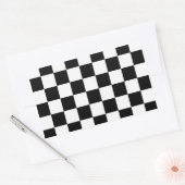 Gecontroleerd zwart-wit rechthoekige sticker (Envelop)