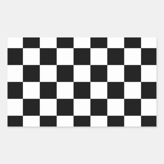 Gecontroleerd zwart-wit rechthoekige sticker (Voorkant)