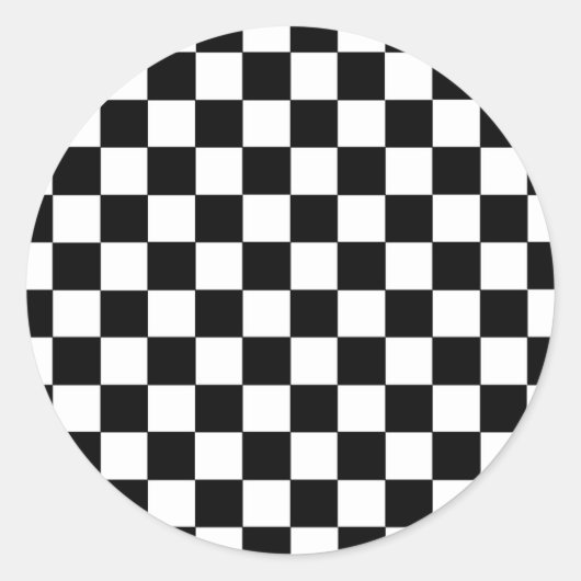 Gecontroleerd zwart-wit ronde sticker (Voorkant)