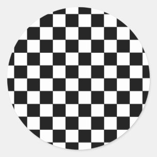 Gecontroleerd zwart-wit ronde sticker