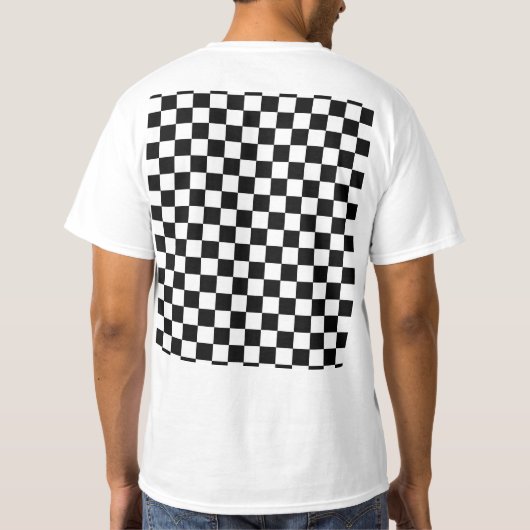 Gecontroleerd zwart-wit t-shirt (Achterkant)