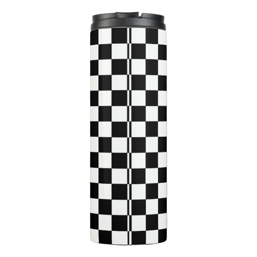 Gecontroleerd zwart-wit thermosbeker (Achterkant)