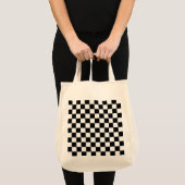 Gecontroleerd zwart-wit tote bag (Voorkant (product))