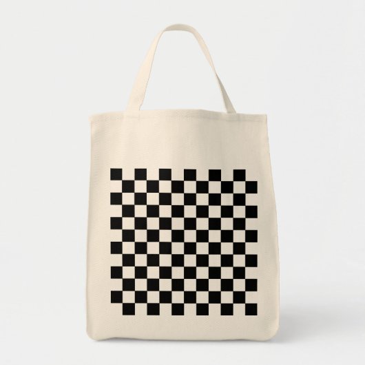 Gecontroleerd zwart-wit tote bag (Voorkant)