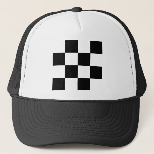 Gecontroleerd zwart-wit trucker pet (Voorkant)