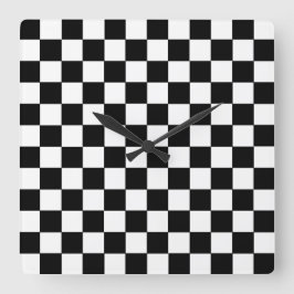 Gecontroleerd zwart-wit vierkante klok