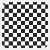 Gecontroleerd zwart-wit vierkante sticker (Voorkant)