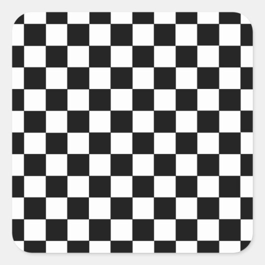 Gecontroleerd zwart-wit vierkante sticker (Voorkant)