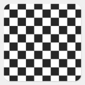 Gecontroleerd zwart-wit vierkante sticker (Voorkant)