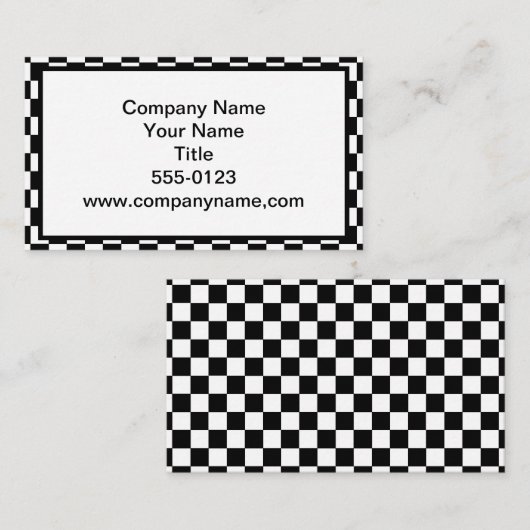 Gecontroleerd zwart-wit visitekaartje (Voorkant / Achterkant)