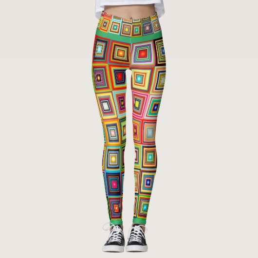 Gecontroleerde Abstracte rendy Leggings (Voorkant)