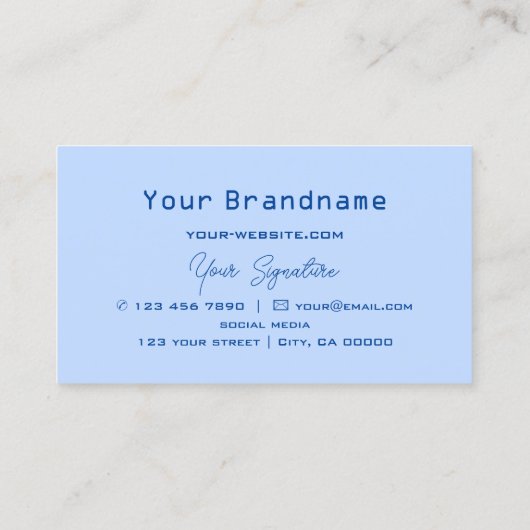 Gecontroleerde Blauw en Witte Modern met Logo Stij Visitekaartje (Achterkant)