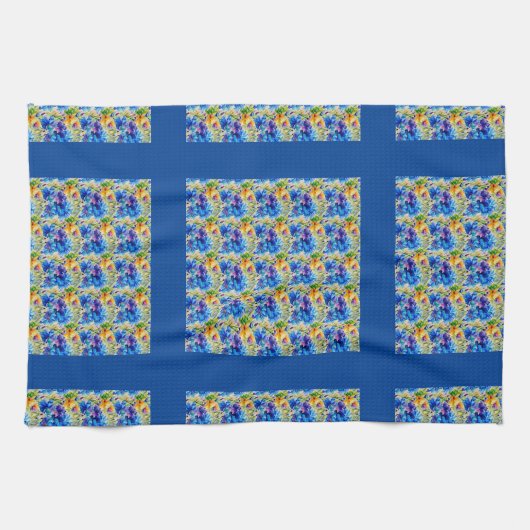 Gecontroleerde blauwe, kleurrijke mix van wilde bl theedoek (Horizontaal)