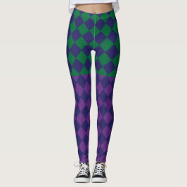 Gecontroleerde Blauwe, paarse en Groene Kleinere L Leggings