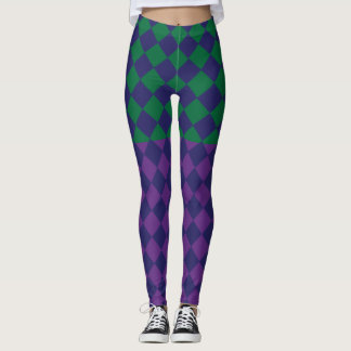 Gecontroleerde Blauwe, paarse en Groene Kleinere L Leggings