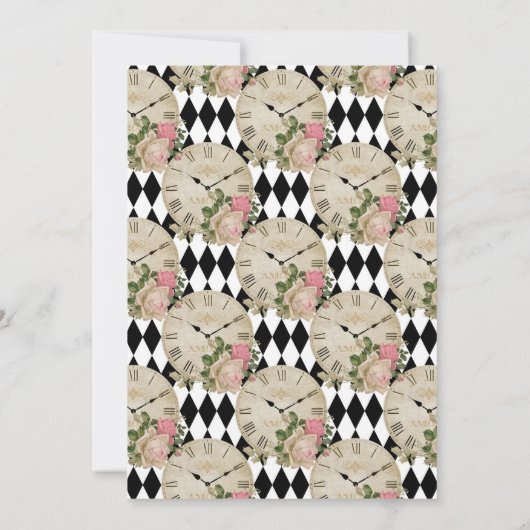 Gecontroleerde Blauwgroen Blush Alice in Wonderlan Kaart (Achterkant)