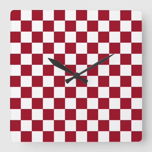 Gecontroleerde Bourgogne en White Vierkante Klok (Voorkant)