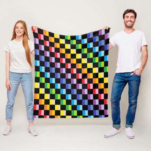 Gecontroleerde Broader Spectrum Rainbow Black Fleece Deken (In situ)