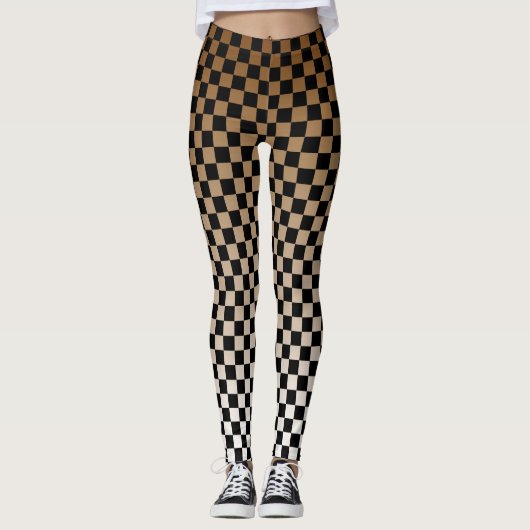 Gecontroleerde bruine fade-Leggings Leggings (Voorkant)