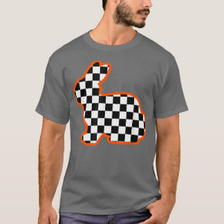 Gecontroleerde Bunny met Oranje gekleurde Lijn T-shirt