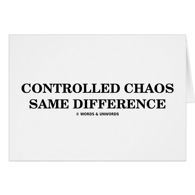 Gecontroleerde chaos Zelfde Verschil (oxymoronen) (Voorkant Horizontaal)