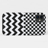 gecontroleerde & chevron ~ zwarte patronen Case-Mate iPhone case (Achterkant (horizontaal))