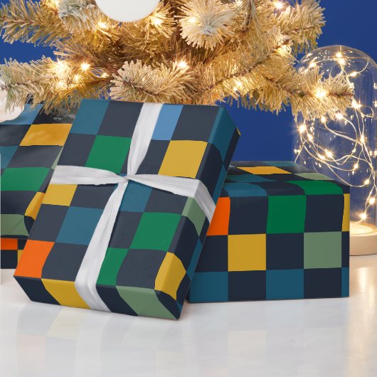 Gecontroleerde controle Multi-Color Dark Pattern Cadeaupapier (Feestdagen)