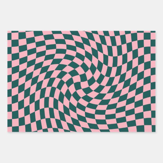 Gecontroleerde de groene Roze Controles van het Oe Inpakpapier Vel (Voorkant 2)