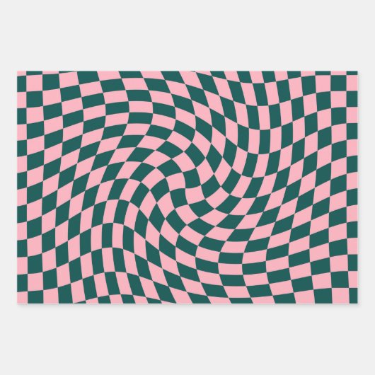 Gecontroleerde de groene Roze Controles van het Oe Inpakpapier Vel (Voorkant)