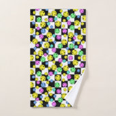 Gecontroleerde glimlende gezichten van de retrofle bad handdoek (Handdoek)