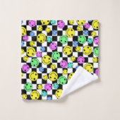 Gecontroleerde glimlende gezichten van de retrofle bad handdoek (Wasdoekje)