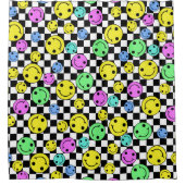 Gecontroleerde glimlende gezichten van de retrofle douchegordijn (Voorkant)