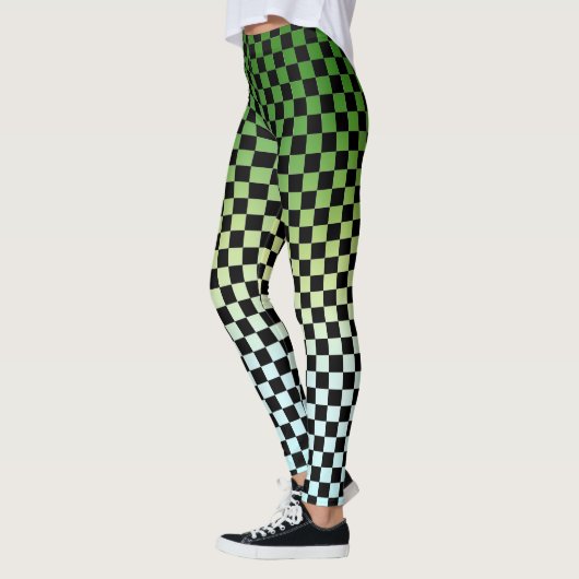 Gecontroleerde Groene Vervagen ZonneonsetLeggings Leggings (Links)