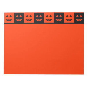 Gecontroleerde Halloween Pumpkin-pleinen Notitieblok