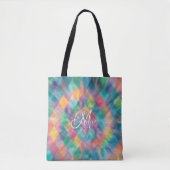 Gecontroleerde Harlequin Bleke Rainbow-monogram Tote Bag (Voorkant)