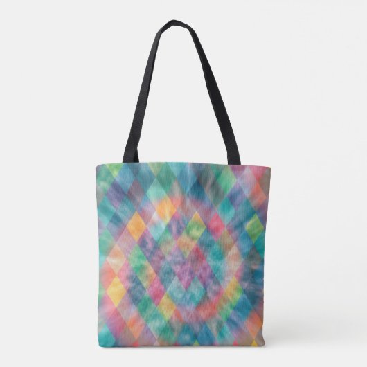 Gecontroleerde Harlequin Bleke Rainbow-monogram Tote Bag (Achterkant)