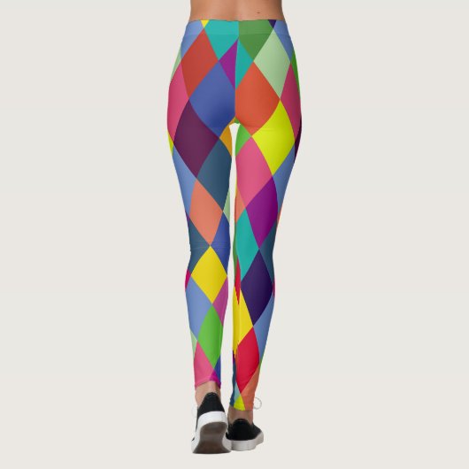 Gecontroleerde Harlequin Rainbow Colorful Leggings (Achterkant)