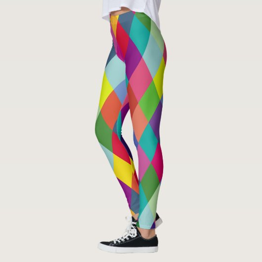 Gecontroleerde Harlequin Rainbow Colorful Leggings (Links)