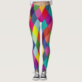Gecontroleerde Harlequin Rainbow Colorful Leggings (Voorkant)