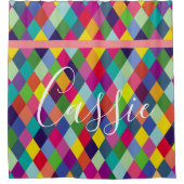 Gecontroleerde Harlequin Rainbow Thermal Tumbler Douchegordijn (Voorkant)