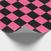 Gecontroleerde Hot Pink en Black Cadeaupapier (Hoek)