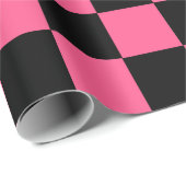 Gecontroleerde Hot Pink en Black Cadeaupapier (Rol Hoek)