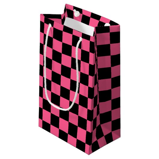 Gecontroleerde Hot Pink en Black Klein Cadeauzakje (Voorkant Gekanteld)
