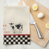 Gecontroleerde keukenhanddoeken voor koeien in het (Quarter Fold)