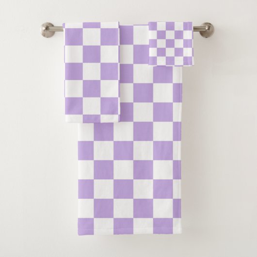 Gecontroleerde Lavender en Wit Bad Handdoek (Insitu)