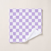 Gecontroleerde Lavender en Wit Bad Handdoek (Wasdoekje)