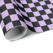 Gecontroleerde lavender en zwart cadeaupapier (Rol Hoek)