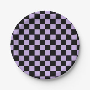 Gecontroleerde lavender en zwart papieren bordje